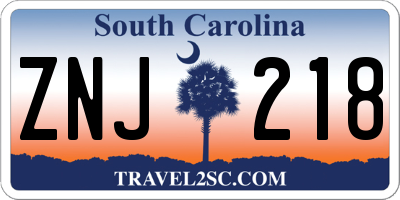 SC license plate ZNJ218