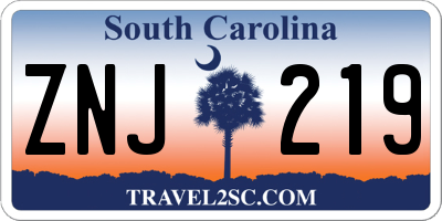 SC license plate ZNJ219