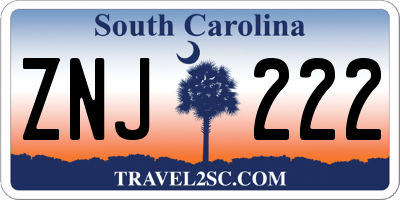 SC license plate ZNJ222