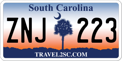 SC license plate ZNJ223