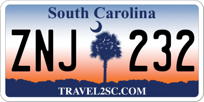SC license plate ZNJ232