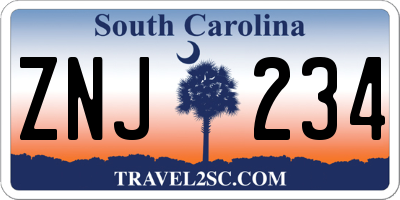 SC license plate ZNJ234