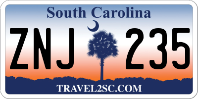 SC license plate ZNJ235