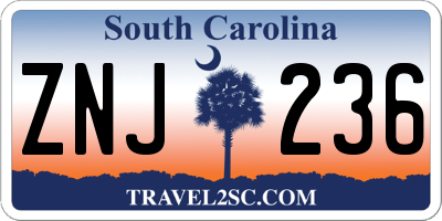 SC license plate ZNJ236