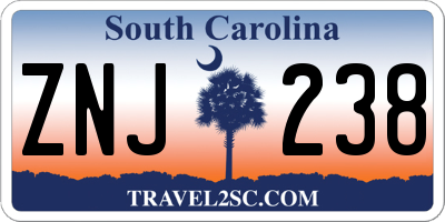 SC license plate ZNJ238