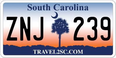 SC license plate ZNJ239
