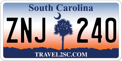 SC license plate ZNJ240