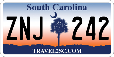 SC license plate ZNJ242
