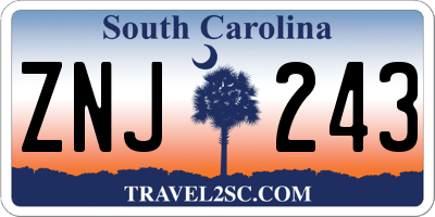 SC license plate ZNJ243