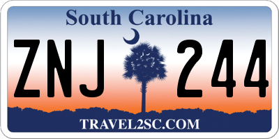 SC license plate ZNJ244