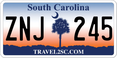 SC license plate ZNJ245