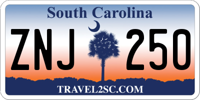 SC license plate ZNJ250