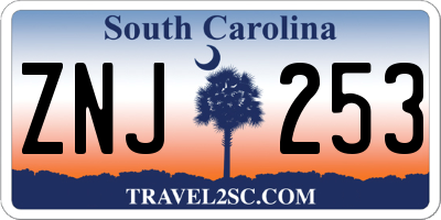 SC license plate ZNJ253