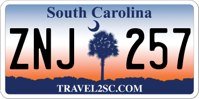 SC license plate ZNJ257
