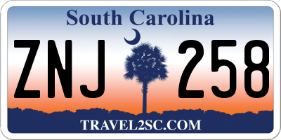 SC license plate ZNJ258