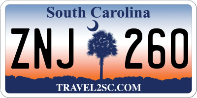 SC license plate ZNJ260