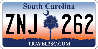 SC license plate ZNJ262