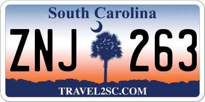 SC license plate ZNJ263