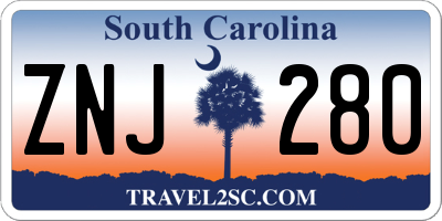 SC license plate ZNJ280