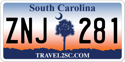 SC license plate ZNJ281