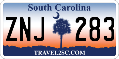 SC license plate ZNJ283