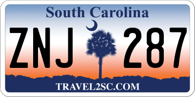 SC license plate ZNJ287