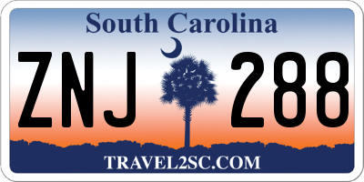 SC license plate ZNJ288