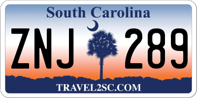 SC license plate ZNJ289