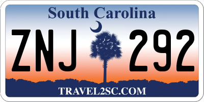 SC license plate ZNJ292