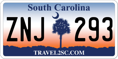 SC license plate ZNJ293