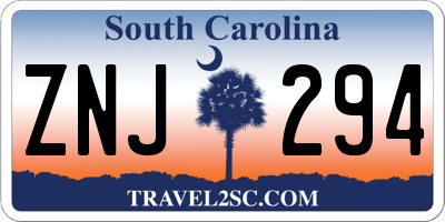 SC license plate ZNJ294