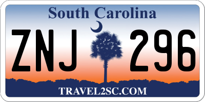 SC license plate ZNJ296