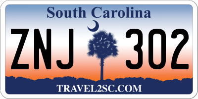 SC license plate ZNJ302