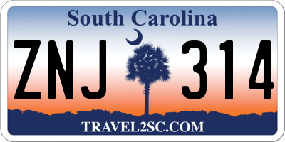 SC license plate ZNJ314