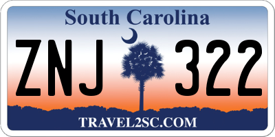 SC license plate ZNJ322