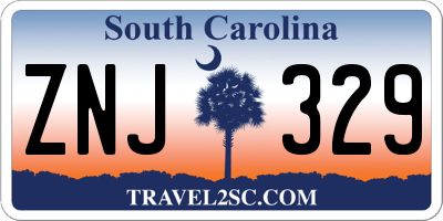 SC license plate ZNJ329
