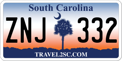 SC license plate ZNJ332