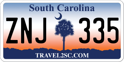 SC license plate ZNJ335