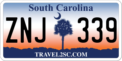 SC license plate ZNJ339