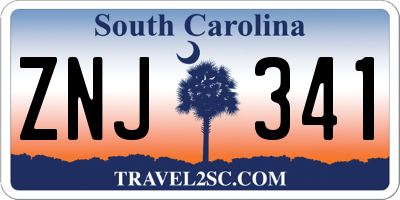 SC license plate ZNJ341