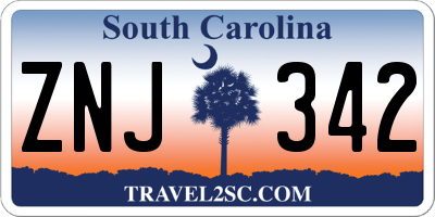 SC license plate ZNJ342