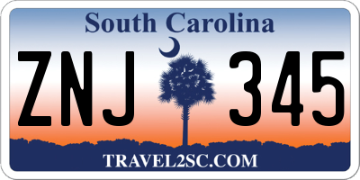 SC license plate ZNJ345