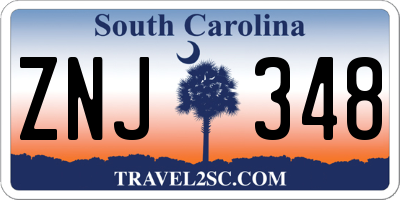 SC license plate ZNJ348