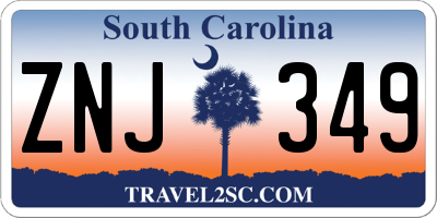 SC license plate ZNJ349