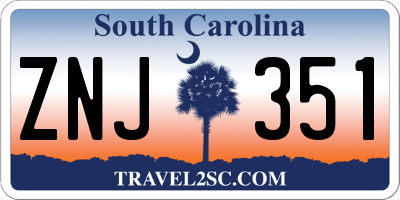 SC license plate ZNJ351