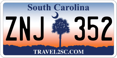 SC license plate ZNJ352