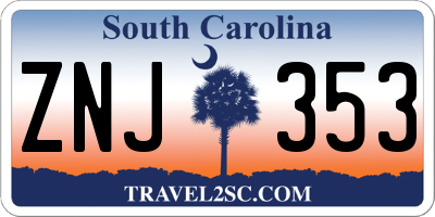 SC license plate ZNJ353
