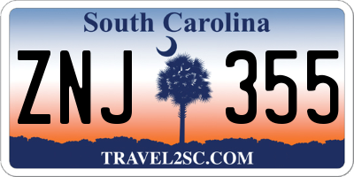 SC license plate ZNJ355