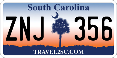 SC license plate ZNJ356