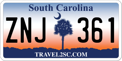SC license plate ZNJ361
